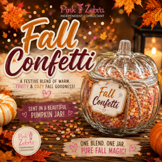 Fall Confetti - Glass Pumpkin Jar